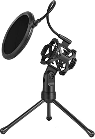 Mikrofonfilterständer für Tisch, Leichtes Abs, Schwarz, 1 Satz | Live Streaming und Singen, Geeignet für Profis und Amateure, Kompakte Ausführung