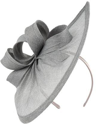 Wambere Damen Fascinator Hüte Frauen Vintage Schleier Stirnband Blume Mesh Kopfschmuck Braut Haarschmuck Fascinators Hut Haarband Kopfbedeckung für Hochzeit Teeparty Cocktail Jockey Club,Grau