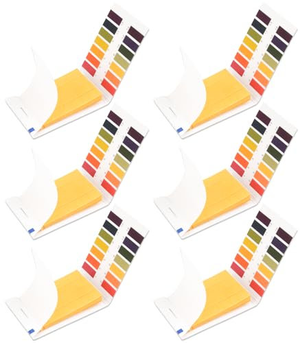 6 Packung Lackmuspapier,einem pH-Wert-Bereich 1-14,Indikatorpapier für Speichel,für Unterricht,Studenten,Chemie-PH-Teststreifen-Experiment,PH-Papier-Teststreifen