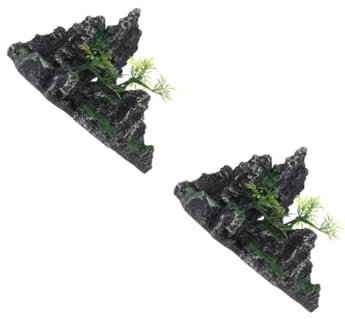 YARNOW 2St Fischbecken Landschaftsbau Steingarten Schildkröte Bergmodell Panzer Reptiliendekor Anlage Tank Aquarium künstlicher Hügel Steingartenmodell Aquariumzubehör Berg Schmuck Harz