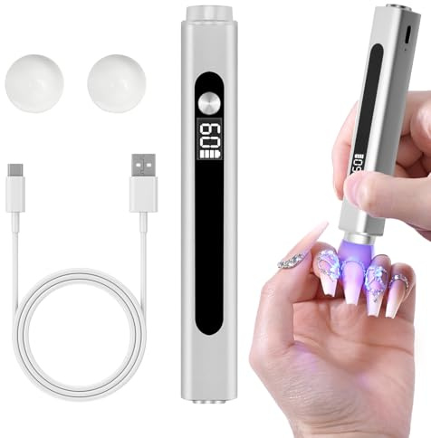 CGBE Mini Lampara De Uñas: Portátil Lampara Led Uñas con Imán Para Uñas - Lampara Uñas Semipermanentes con 2 Cabezal De Estampado Para Uñas - Profesional Secador De Uñas - para Esmalte De Uñas De Gel