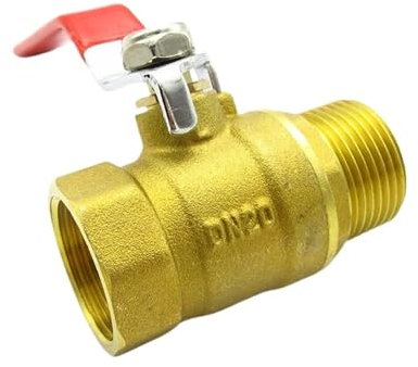 CEHJZQRPL Brass Ball Valve, 1 PCS 1/4- 1 BSP Female to Male Thread Two Way Brass Shut Off Ball Valve Connector Adapter(3/4)