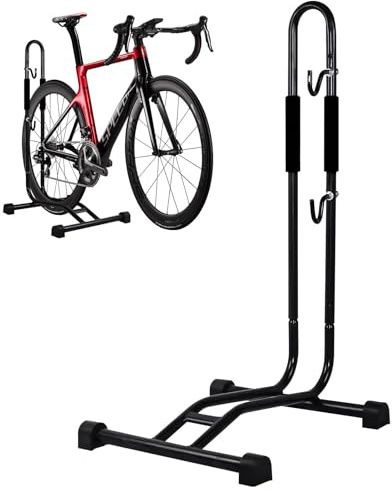 Fahrradständer Boden, Freistehend Fahrradhalter, Abnehmbar Bodenständer Fahrräder, Reifenbreite bis 65 mm, Rutschfest Fahrradhalter, Radständer für Mountainbike Rennrad MTB