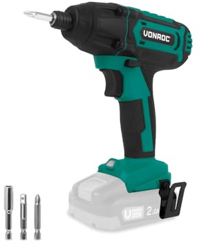 VONROC Avvitatore a Impulsi 20V ID504DC – 180Nm, 2500 RPM, LED, Attacco 1/4, per Viti e Bulloni Lunghi – Solo Corpo – Compatibile con Batteria VPower 20V – Inclusi Accessori