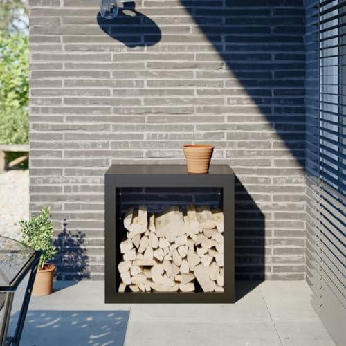 GCHDHAPB Kaminholzregal schwarz 60x40x60cm SteelHome & Garden Kamin & Holzofen Zubehör Holzregale & Träger