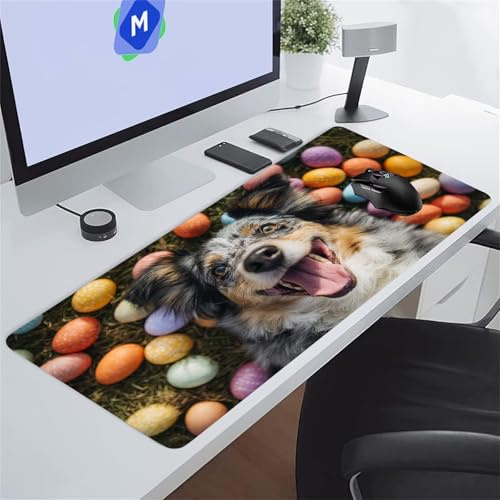 Gaming Mauspad XXL Niedlicher Tierhund - Großes Mousepad 1000x500x2 mm - Gaming Tastatur Matte - Desk Mat mit genähten Kanten - Erweiterter Large Mouse Pad