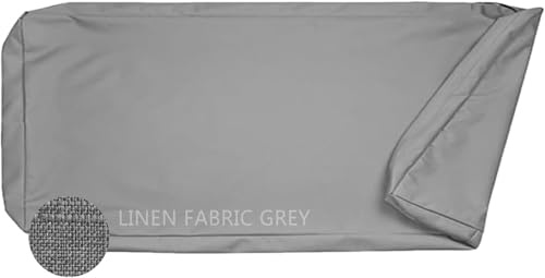 ZUOZHE Sitzkissenbezug & Bankauflage Bezug Für Gartenbank Und Stuhl | Waschbar | Leinenstoff | Rutschfester Gummirücken | Reißverschluss Dicke 8cm Wasserdicht(Gray,90x40x8cm)