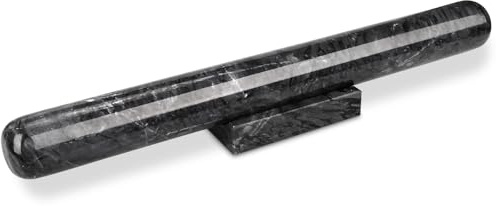 Rodillo de Mármol con Soporte 40 cm Antiadherente para Galletas, Pizza, Repostería, Hornear en la Cocina (Negro)