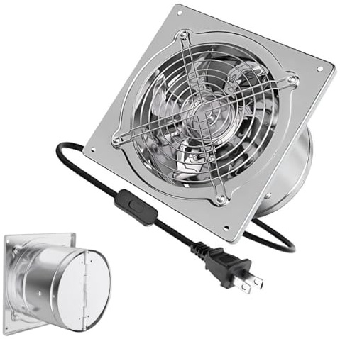 HYZHANHONG Estrattore d'Aria in Acciaio Inox, Ventilatore di Scarico ad Alto Flusso d'Aria da 10 Pollici, Ventola Industriale/Commerciale da Parete da 100W, silenziosa