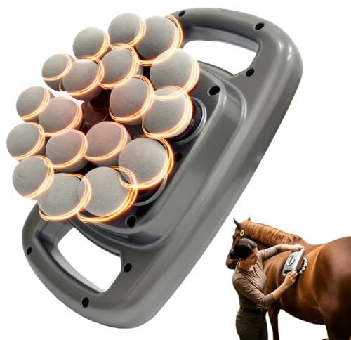 Amouu Equine Recovery Pro Massagepistole mit 18 Köpfen – Tiefengewebe-Percussion-Massagegerät für Pferde, 20 mm Amplitude, Dual-Rotlicht- und Wärmetherapie, ultra-leise 20-30 dB, verbessert