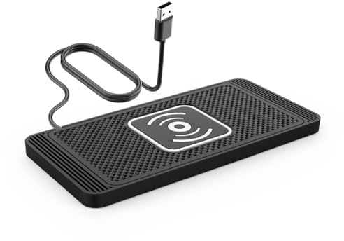 MKWGZPGW Wireless Car Charger Mat for FIAT 500 500L 500X Ducato Tipo, 15W Fast Wireless Charging Pad, Cuttable, Non-Slip, Qi Compatible, for Various Smartphones,15W USB-1m