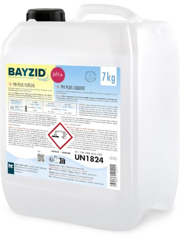 Höfer Chemie 7 kg pH Heber flüssig BAYZID - pH Plus für einen optimalen pH Wert und einwandfreie Wasserqualität im Pool