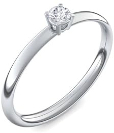 Amoonic - Hochzeitsring - Ring aus Sterling-Silber 925 (Zirkonia) - AM161 SS925ZIFA