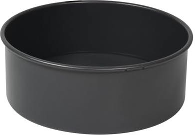Prochef KB1067 8-inch Teflon Shallow Loose Base Cake Tin, Graphite , Grey, Medium