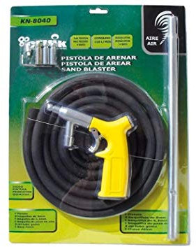 Cevik NE-KN8040 - Accesorio De Neumatica Pistola de arenar en aluminio fundido. Presión de trabajo:2-4 Bar. Máxima:9 Bar.100 lt../min. Incluye KIT