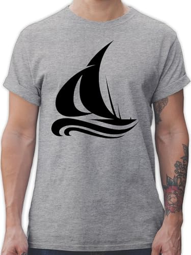 Shirtracer - T-Shirt Herren - Schiffe - Segelboot Wellen
