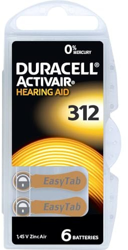 6x Duracell ActivAir 312 MF (Hg 0%) Hearing Aid BL066