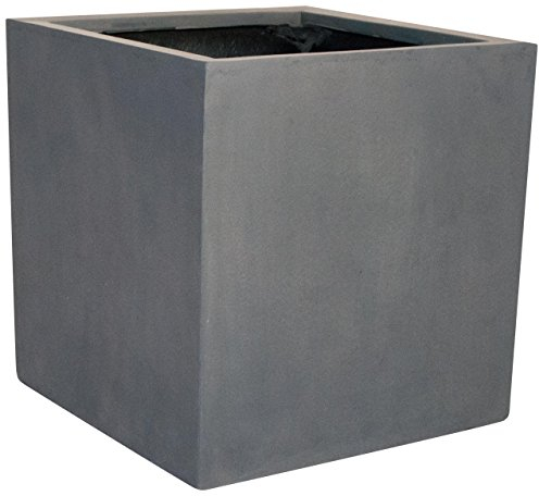 Elegant Einrichten Pflanzkübel, Blumenkübel Fiberglas quadratisch 70x70x70cm grau.