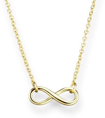 GLANZSTÜCKE MÜNCHEN Damen-Halskette Infinity Sterling Silber gelbvergoldet - Silberkette Unendlichkeit Zeichen Kette mit Anhänger Unendlichkeitssymbol