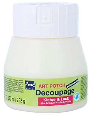 KREUL 48252 - Art Potch pegamento y barniz para decoupage satinado mate, 250 ml, a base de agua, seca rápido y transparente