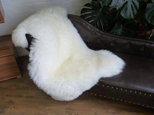 Natur-Fell-Shop MEIWITT® Schaffell Lammfell Echtfell, weiß, 100-110cm
