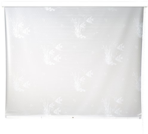 ECO-DuR 4024879000974 Kassetten Duschrollo 134 cm weiß - Fische weiß