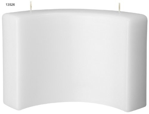 Formenkerzen, Kerzenrohling Bogenkerze mit 2 Dochten Weiß 15 x 24 x 4,5 cm, Kerze zum verzieren von Anlasskerzen, Taufkerzen, Hochzeitskerzen