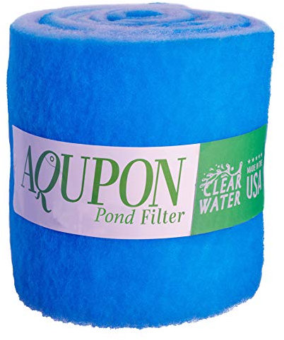 AQUPON Koi Pond Filter Media Pad - Cut to Fit Roll (Dye-Free/Blue Bonded) - 1.25 Inch Thickness (6 ft, Blue)