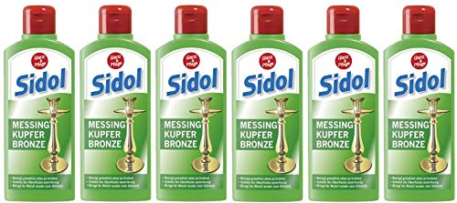 6 x SIDOL Messing Kupfer Bronze 250ml (insgesamt 1500ml) Poliert zuverlässig Beschläge, Musikinstrumente, Armaturen, Münzen, Antiquitäten, Motorrad, Oldtimer uvm