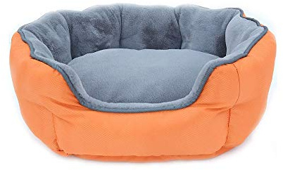 ThermoSwitch Santorini Hundebett Hundekissen Hundekorb Hundematte Hundematratze wärmend kühlend Winter Sommer (M - 60 x 50 x 20 cm, orange/grau)