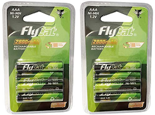 Lot DE 8 Piles ACCUS Batteries AAA LR03 1.2V NI-MH Rechargeable Mignon 2800mAh | REMPLACE Les Piles AAA 1.5V | AAA LR03 LR3 R03 R3 H03 H3 3A |Jouet TELECOMMANDE Lampe Voiture ETC. (AAA 2800mAh)