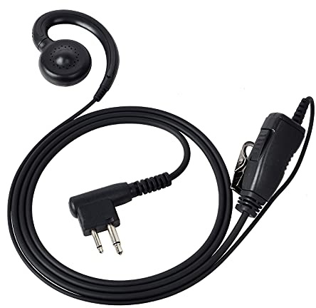 UAYESOK Funkgeräte Ohrhörer 2 Pin C-Form Polizei Security Headset für Motorola CP040 CP200 GP300 DP1400 XT420 XT460 Hytera pd505 Midland PMR 2-Wege-Funk Kopfhörer mit PTT Mikrofon