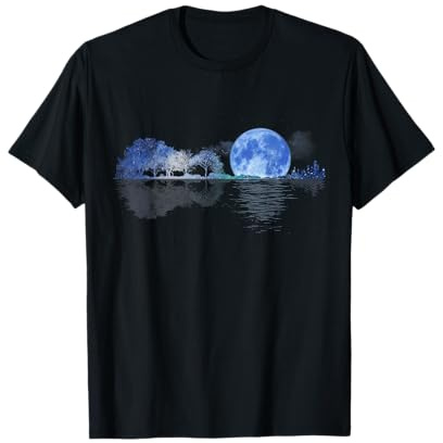 Gitarre Natur Mond Schatten Gitarre Player Gitarrist T-Shirt