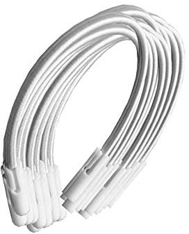 PisciHogar Tensores Lona de Piscina. Goma elástica de Gran Resistencia para el cobertor de Invierno. Regulables. (46 und, Blanco)