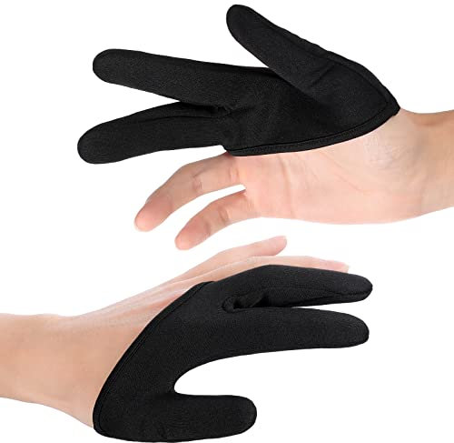 LOYIM 2 Pcs Heat Resistant Gloves for Hair Styling Curling Wand Glove 3 Finger Reusable Heat Gloves Dye Heat Protector Glove Mittens Protection Gloves for Barber Straightening