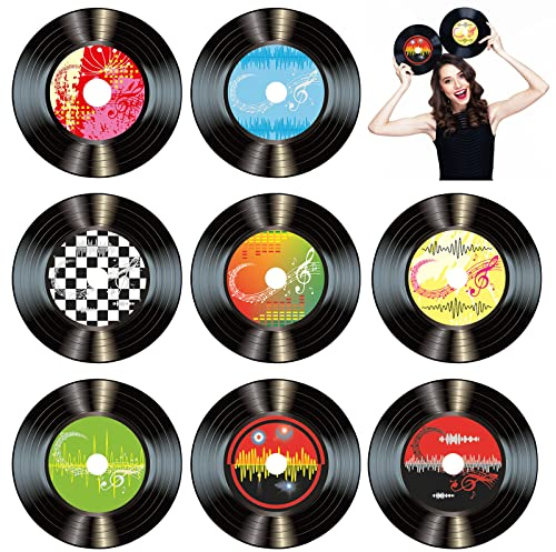 Decoraciones De Discos De,Decoración De Fiesta De Música De Rock,Disco Pared,Decoraciones De Fiesta De Rock,Adorno De Pared De Récord,Disco Decorativo,Discos Decorativos,8 Piezas