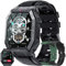 Montre Connectée Homme Appel Bluetooth, 1.85'' IP69K Étanche Montre Intelligente Militaire Smartwatch avec 24 Modes Sport, Moniteur Fréquence Cardiaque, Tensiomètre, SpO2, pour Android iOS Noir