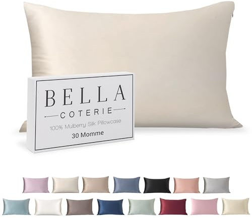 Bella Coterie Luxury Silk Pillowcase for Hair and Skin | 30 Momme | 100% Pure 6A Mulberry Silk | Super Soft | Perfectly Plush [King, Ivory]