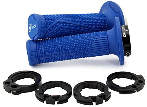 Motorrad Dominó schnell gasgriff mit Griffen für Cross, Trial, Pitbike (Blau)