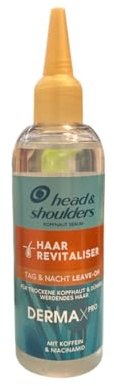 Head & Shoulders DermaXPro Sérum revitalisant pour cheveux 145 ml avec complexe caféine et céramides, comprime instantanément les fibres capillaires et améliore la conservation des cheveux, sensation