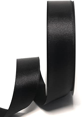 s.dekoda Satinband 25m x 25mm Schwarz Schleifenband Dekoband Satin