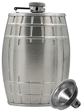 PiurUf Flasque Mini 6oz créatif 18/8 Acier Inoxydable de Tambours de Whisky Bouteille de Whisky Bouteille biberon Hip Flacon Huile Rouge Bucket Alcool Entonnoir Vodka Flagon Hip Flask