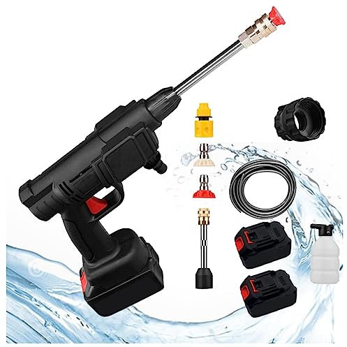 Pistola Per La Pulizia Multifunzionale, Alta Potenza 600w,Due Batterie 24v1500mah Lavapavimenti Esterni, Batteria A Lunga Durata Idropulitrice La, Per La Pulizia Di Auto/Pareti Ecc