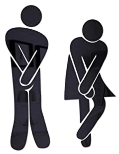 UKCOCO Della Toilette Per La Casa Divertenti Segni Della Porta Della Toilette Della Toilette Unisex Del Bagno Unisex Simboli Della Toilette Segni Divertenti Della