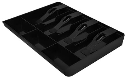 MAGICLULU Kassenschublade Mit 3 Münzfächern Geldkassette Aus Abs Kunststoff Schwarz Für Zuhause Einfache Verwendung