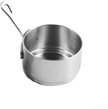 Zoegneer Mini cacerola de acero inoxidable 304 de 100 ml, resistente a altas temperaturas, olla de leche no pequeña (plata (80 ml)