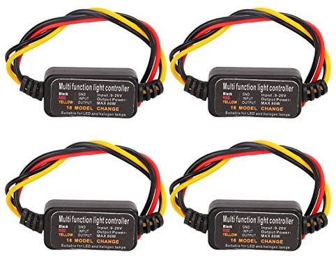 Contrôleur Stroboscopique De Clignotant De Feu Stop 4 Pièces Module De Clignotant De Contrôleur Stroboscopique De Flash DC9-26V Module De Clignotant De Voiture LED 16 Modes Pour Voiture Moto