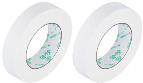 QUARKZMAN Double Face Ruban Adhésif 1,18 x 55Yards(5mm x 50m) Adhésif Collant Deux Face Ruban Adhésif pour Emballage, DIY, Artisanat, Créacollage, Cadeau Emballage Blanc 2pcs