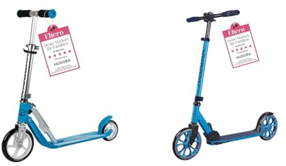 HUDORA Little BigWheel Scooter - Sicherer Aluminium-Roller für Kinder ab 3 Jahren & Scooter Up 200 - Geräuscharmer Aluminium-Roller für bis zu 100kg