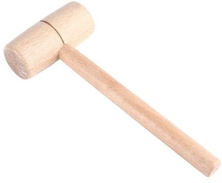 Holzhammer aus Massivem Buchenholz, Handwerkzeug mit Rundem Kopf für Heimwerker, Leicht, Exquisit und Präzise, ​​geeignet für Professionelle oder Amateur-Holzbearbeitungsprojekte